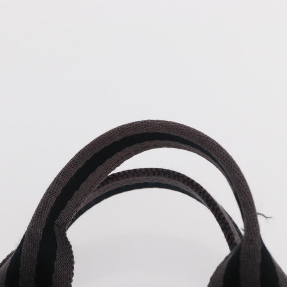 HERMES Fourre Tout PM Hand Bag Canvas Silver Navy Auth 154282