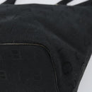 BVLGARI Logo Mania Tote Bag Canvas Black Gold Auth 154287-15