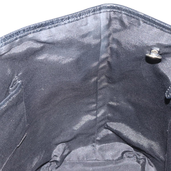 BVLGARI Logo Mania Tote Bag Canvas Black Gold Auth 154287