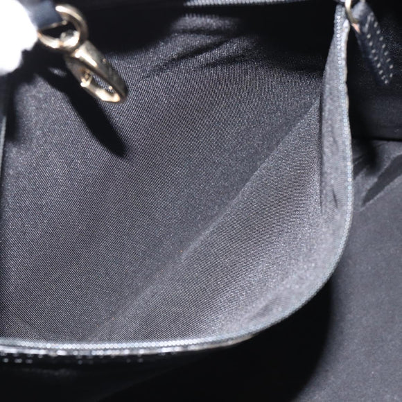 BVLGARI Logo Mania Tote Bag Canvas Black Gold Auth 154287