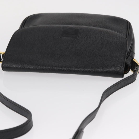 Burberrys Shoulder Bag Leather Black Gold Auth 154288