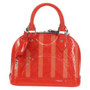 LOUIS VUITTON Vernis Rayure Alma BB Hand Bag 2way Rose rich LV Auth 154292V-13