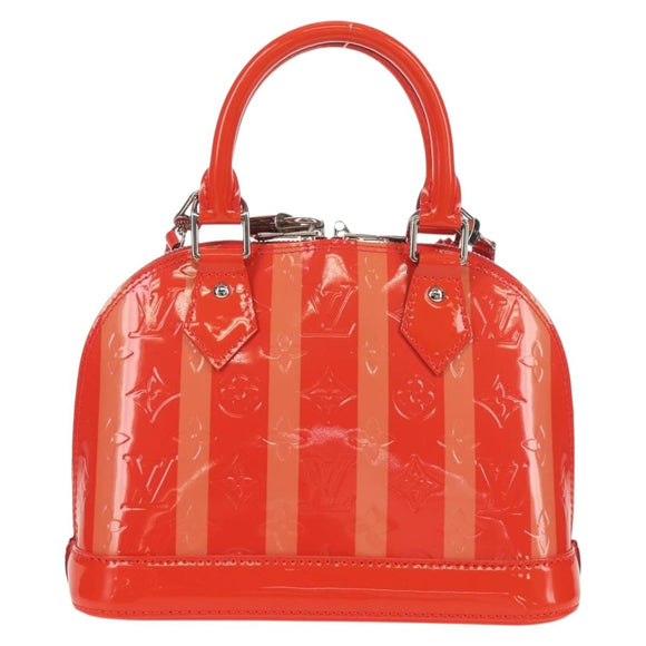 LOUIS VUITTON Vernis Rayure Alma BB Hand Bag 2way Rose rich LV Auth 154292V