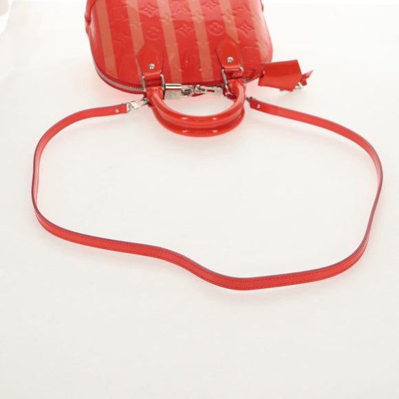 LOUIS VUITTON Vernis Rayure Alma BB Hand Bag 2way Rose rich LV Auth 154292V