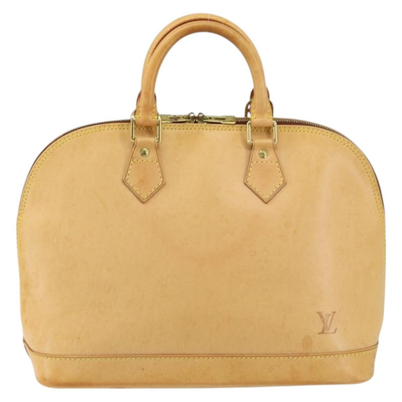 LOUIS VUITTON Nomad leather Alma Hand Bag Beige M85000 LV Auth 154295