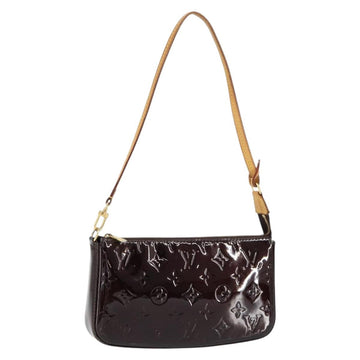 LOUIS VUITTON Vernis Pochette Accessoires Pouch Amarante M91576 LV Auth 154299V