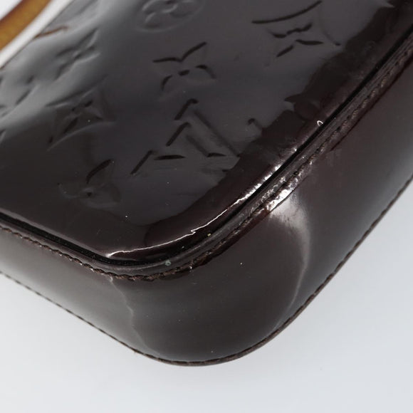LOUIS VUITTON Vernis Pochette Accessoires Pouch Amarante M91576 LV Auth 154299V