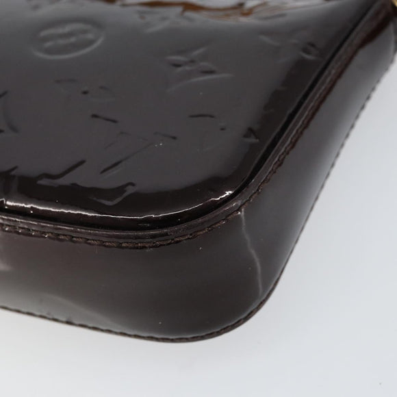LOUIS VUITTON Vernis Pochette Accessoires Pouch Amarante M91576 LV Auth 154299V