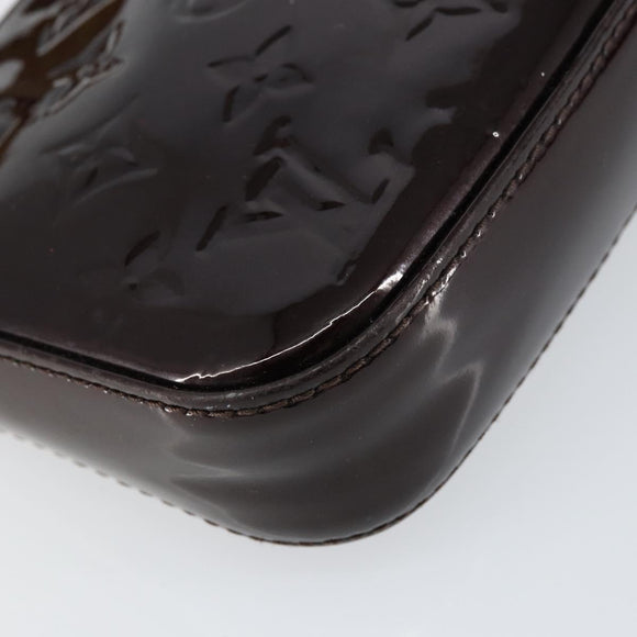 LOUIS VUITTON Vernis Pochette Accessoires Pouch Amarante M91576 LV Auth 154299V