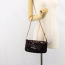 LOUIS VUITTON Vernis Pochette Accessoires Pouch Amarante M91576 LV Auth 154299V-22