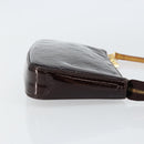 LOUIS VUITTON Vernis Pochette Accessoires Pouch Amarante M91576 LV Auth 154299V-3