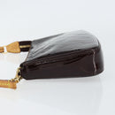 LOUIS VUITTON Vernis Pochette Accessoires Pouch Amarante M91576 LV Auth 154299V-4