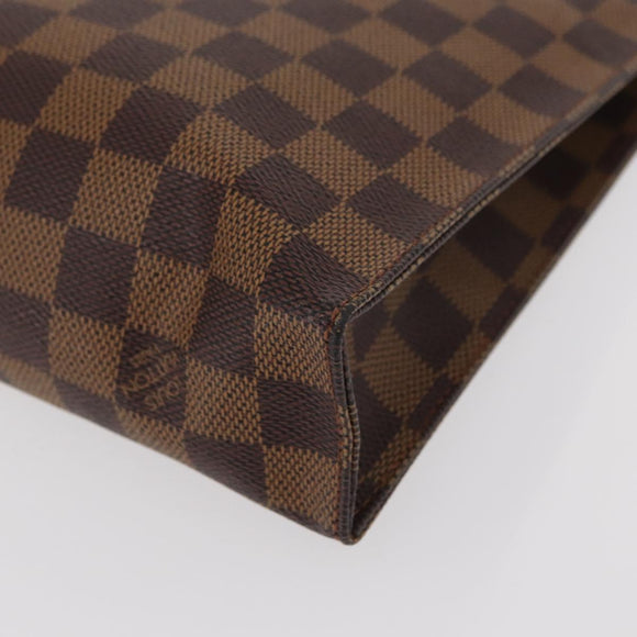 LOUIS VUITTON Damier Ebene Pochette Toilettentasche 26 N47543 LV Auth 154300