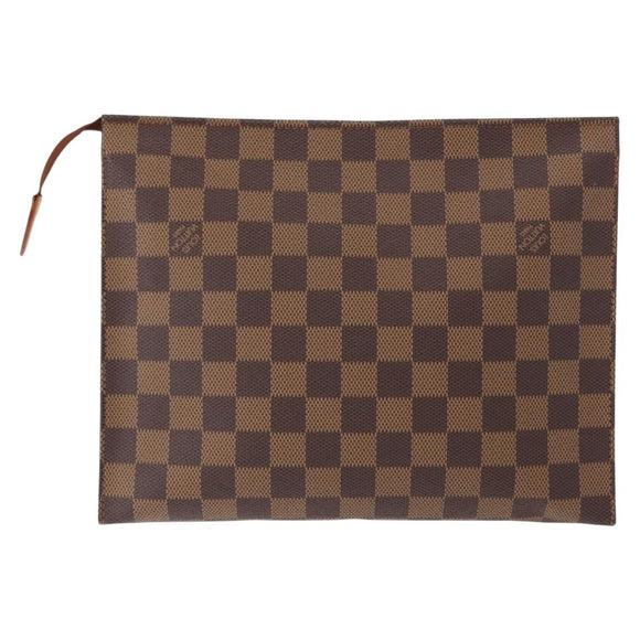 LOUIS VUITTON Damier Ebene Pochette Toilettentasche 26 N47543 LV Auth 154300