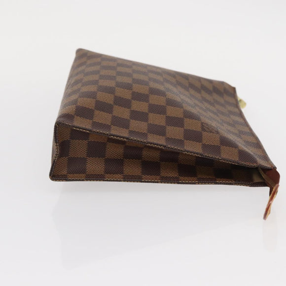 LOUIS VUITTON Damier Ebene Pochette Toilettentasche 26 N47543 LV Auth 154300