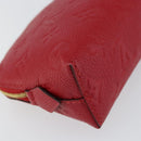 LOUIS VUITTON Monogram Empreinte Pochette PM Pouch Red M69414 Auth 154301V-16