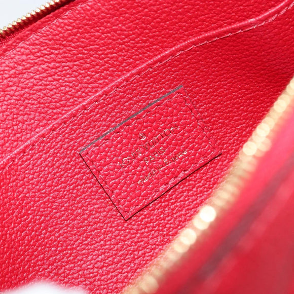 LOUIS VUITTON Monogram Empreinte Pochette PM Pouch Red M69414 Auth 154301V