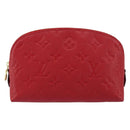 LOUIS VUITTON Monogram Empreinte Pochette PM Pouch Red M69414 Auth 154301V-13