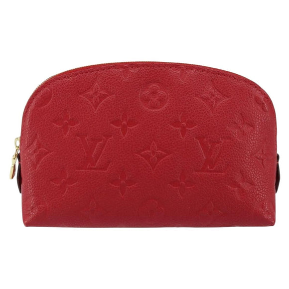 LOUIS VUITTON Monogram Empreinte Pochette PM Pouch Red M69414 Auth 154301V