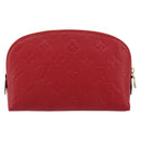 LOUIS VUITTON Monogram Empreinte Pochette PM Pouch Red M69414 Auth 154301V-2