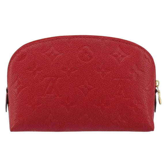 LOUIS VUITTON Monogram Empreinte Pochette PM Pouch Red M69414 Auth 154301V