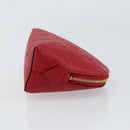 LOUIS VUITTON Monogram Empreinte Pochette PM Pouch Red M69414 Auth 154301V-3
