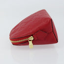 LOUIS VUITTON Monogram Empreinte Pochette PM Pouch Red M69414 Auth 154301V-4