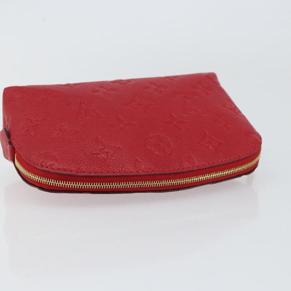 LOUIS VUITTON Monogram Empreinte Pochette PM Pouch Red M69414 Auth 154301V