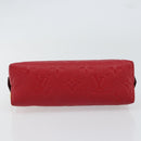 LOUIS VUITTON Monogram Empreinte Pochette PM Pouch Red M69414 Auth 154301V-6