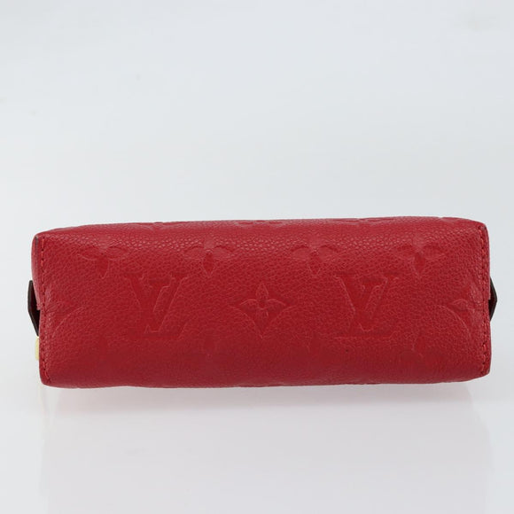 LOUIS VUITTON Monogram Empreinte Pochette PM Pouch Red M69414 Auth 154301V