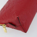 LOUIS VUITTON Monogram Empreinte Pochette PM Pouch Red M69414 Auth 154301V-14