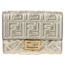 FENDI Zucca Canvas Wallet Leather Gold Tone Auth 154304M-13