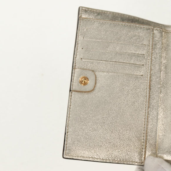 FENDI Zucca Canvas Wallet Leather Gold Tone Auth 154304M