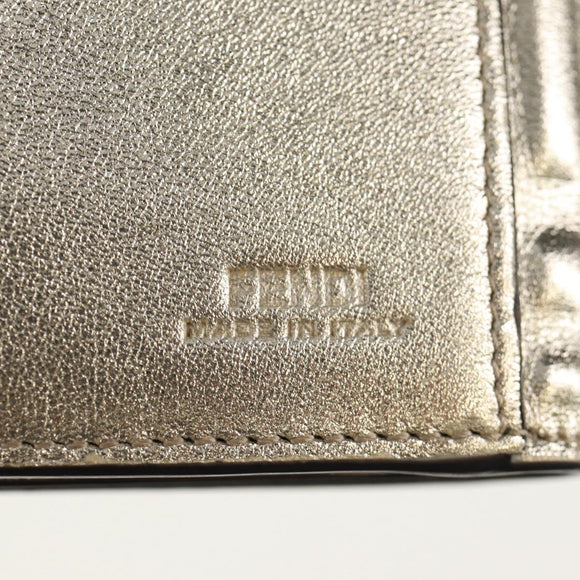 FENDI Zucca Canvas Wallet Leather Gold Tone Auth 154304M