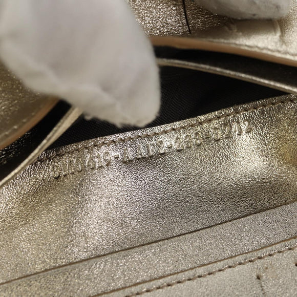 FENDI Zucca Canvas Wallet Leather Gold Tone Auth 154304M