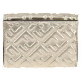 FENDI Zucca Canvas Wallet Leather Gold Tone Auth 154304M - 0