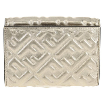 FENDI Zucca Canvas Wallet Leather Gold Tone Auth 154304M - 0