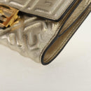 FENDI Zucca Canvas Wallet Leather Gold Tone Auth 154304M-15
