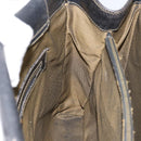 FENDI Zucca Canvas Hand Bag Black Brown Auth 154305-18