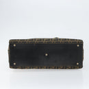 FENDI Zucca Canvas Hand Bag Black Brown Auth 154305-5