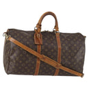 LOUIS VUITTON Monogram Keepall Bandouliere 50 Boston Bag M41416 LV Auth 154314-1
