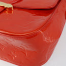 LOUIS VUITTON Vernis Bell FlowerGM Bag Rouge Grunadine M91728 LV Auth 154321V-9