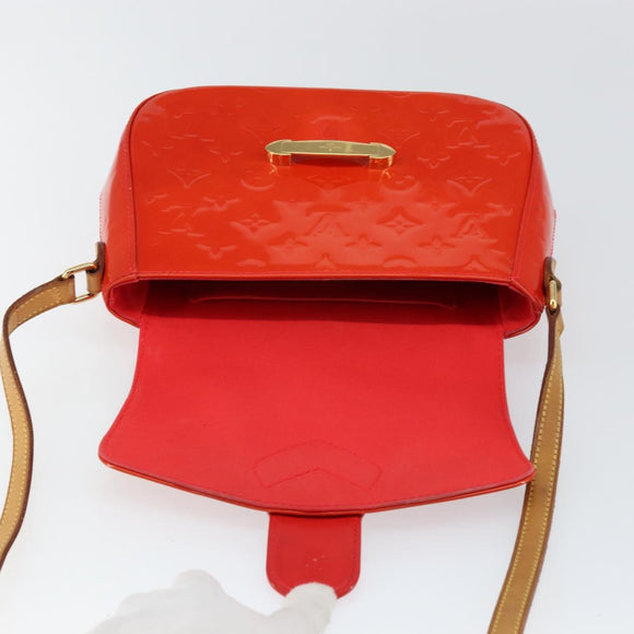 LOUIS VUITTON Vernis Bell FlowerGM Bag Rouge Grunadine M91728 LV Auth 154321V