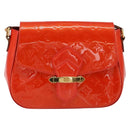 LOUIS VUITTON Vernis Bell FlowerGM Bag Rouge Grunadine M91728 LV Auth 154321V-13