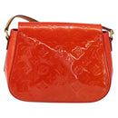 LOUIS VUITTON Vernis Bell FlowerGM Bag Rouge Grunadine M91728 LV Auth 154321V-2