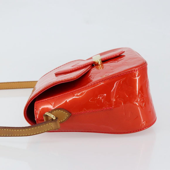 LOUIS VUITTON Vernis Bell FlowerGM Bag Rouge Grunadine M91728 LV Auth 154321V