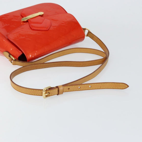 LOUIS VUITTON Vernis Bell FlowerGM Bag Rouge Grunadine M91728 LV Auth 154321V