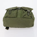 PRADA Backpack Nylon Green Silver Auth 154322-11