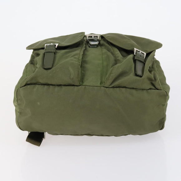 PRADA Backpack Nylon Green Silver Auth 154322