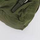 PRADA Backpack Nylon Green Silver Auth 154322-12